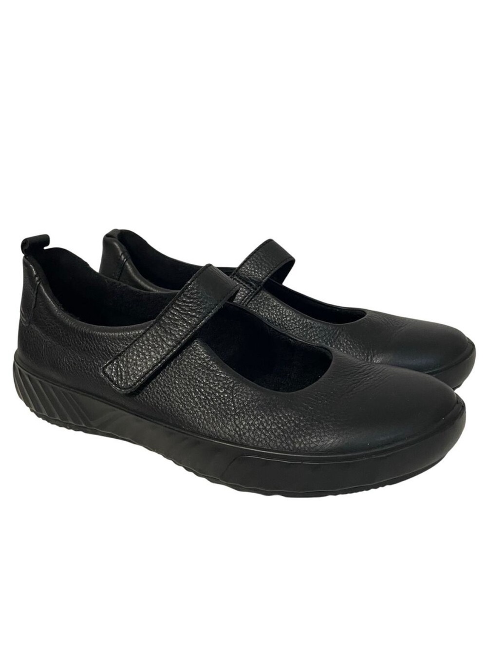 Ara Women’s Comfort Mary Jane Sneakers Pebbled Leather Black Size 10.5